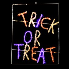 Image of 20 in. LED Trick or Treat Halloween Window Sign